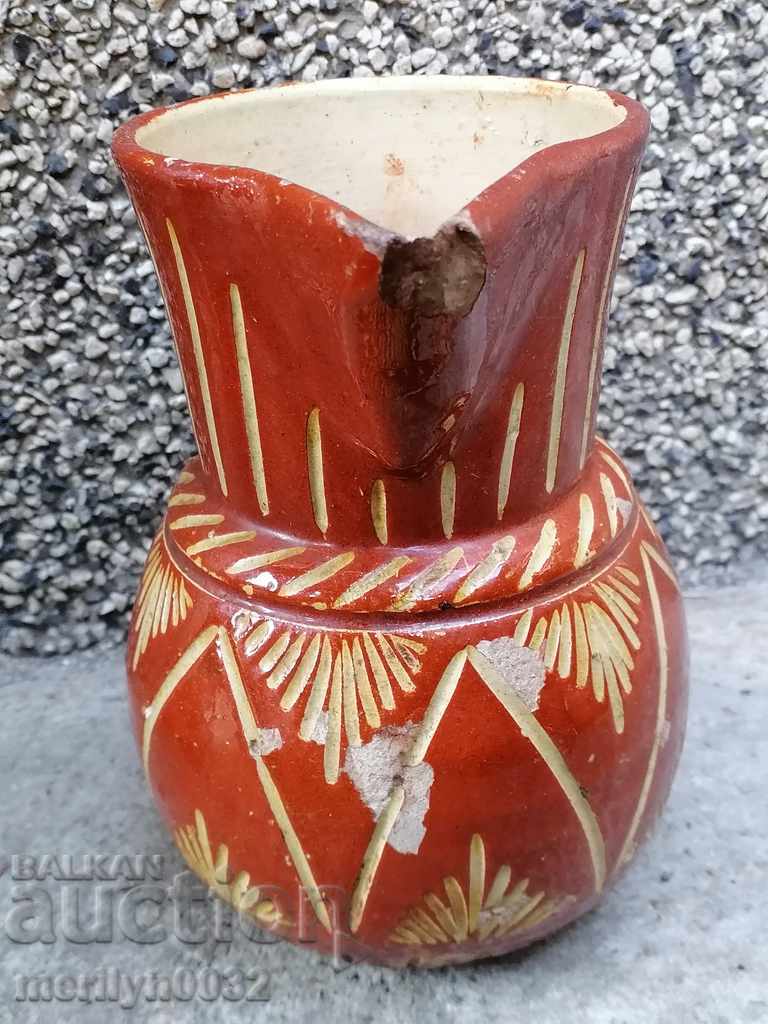 Ceramica veche, oala de lut, sfarsitul secolului al XIX-lea - 6