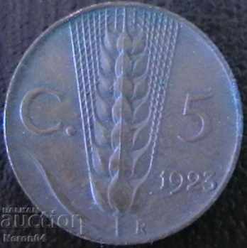 5 centsimi 1923, Italy