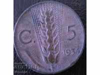 5 центисими 1934, Италия