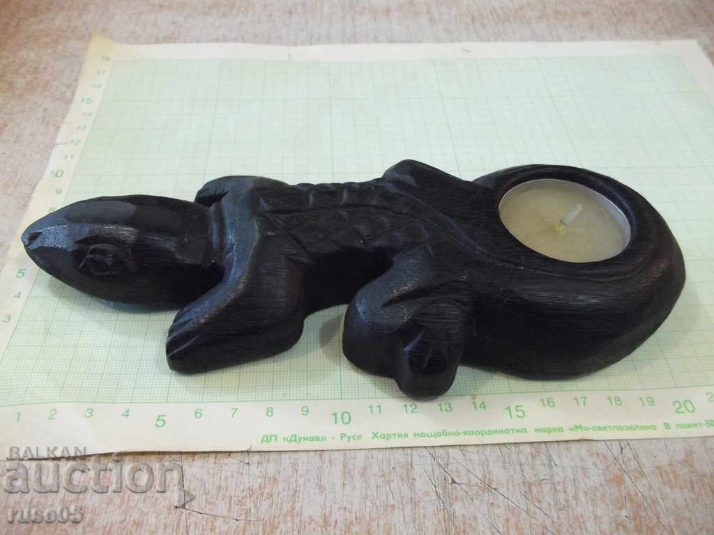 Wooden candlestick "Salamander" for one candle
