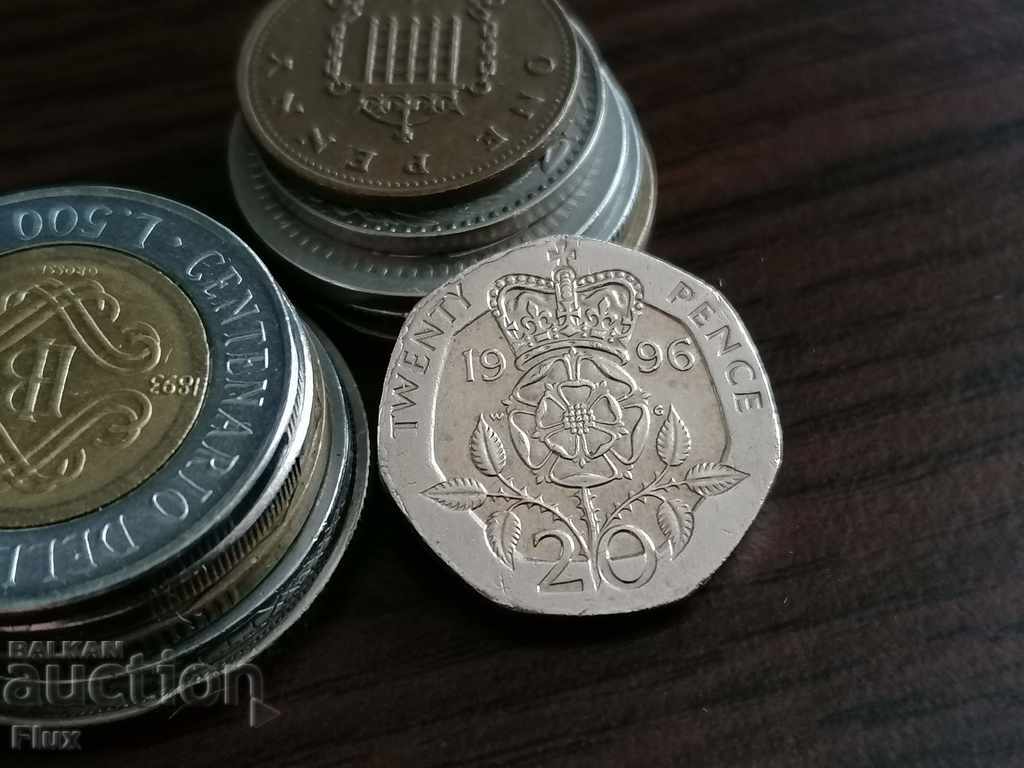 Monedă - Marea Britanie - 20 pence 1996