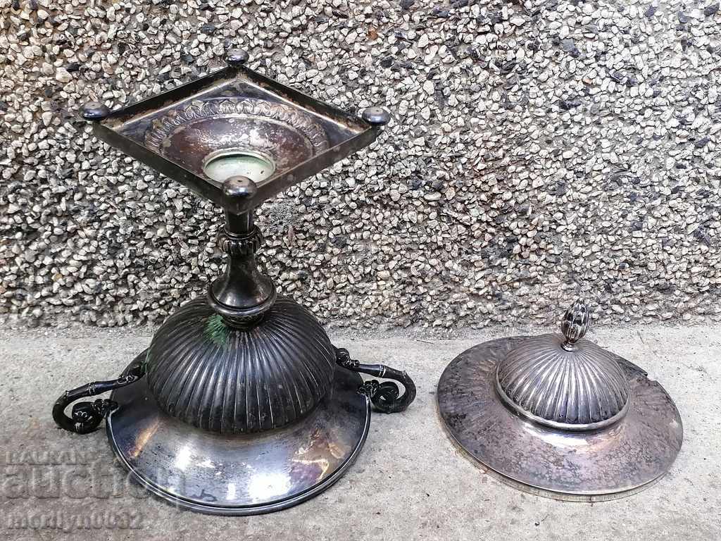 Auction Art caviar dish Art Deco thick silver plated bowl O.G.Hallberg Auction Art caviar dish Art Deco thick silver plated bowl O.G.Hallberg