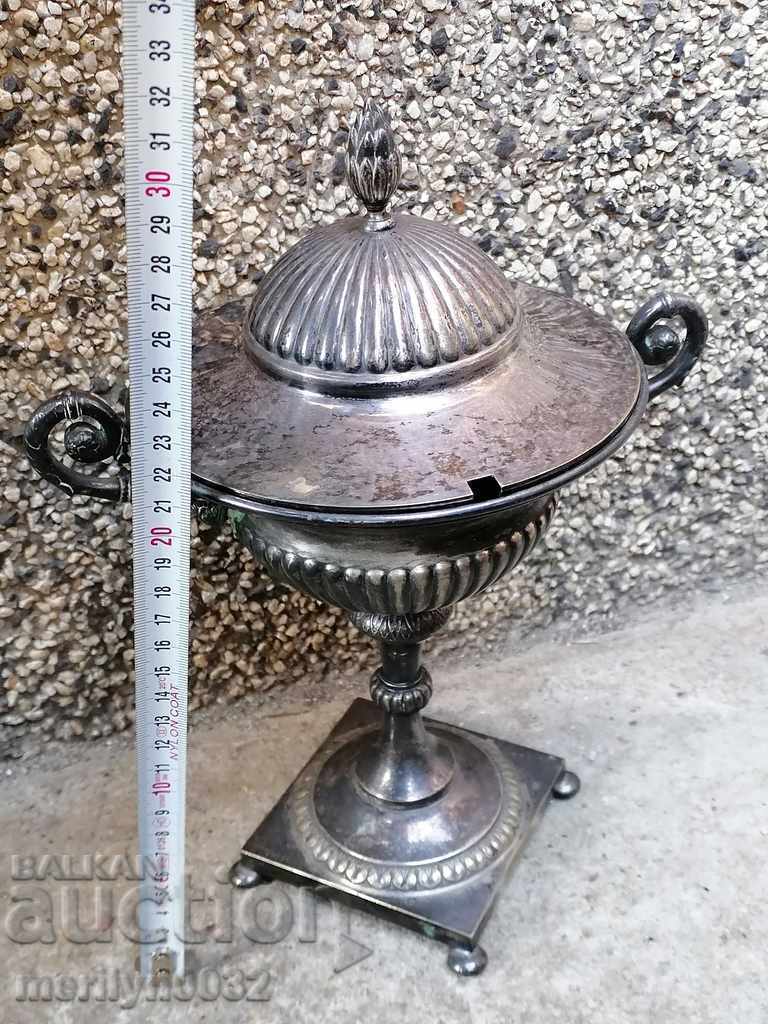 Delivery of Art caviar dish Art Deco thick silver plated bowl O.G.Hallberg Delivery of Art caviar dish Art Deco thick silver plated bowl O.G.Hallberg