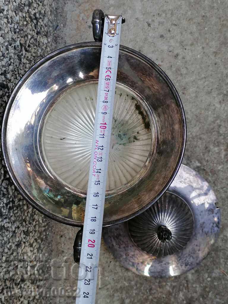 Art caviar dish Art Deco thick silver plated bowl O.G.Hallberg - 5 Art caviar dish Art Deco thick silver plated bowl O.G.Hallberg - 5