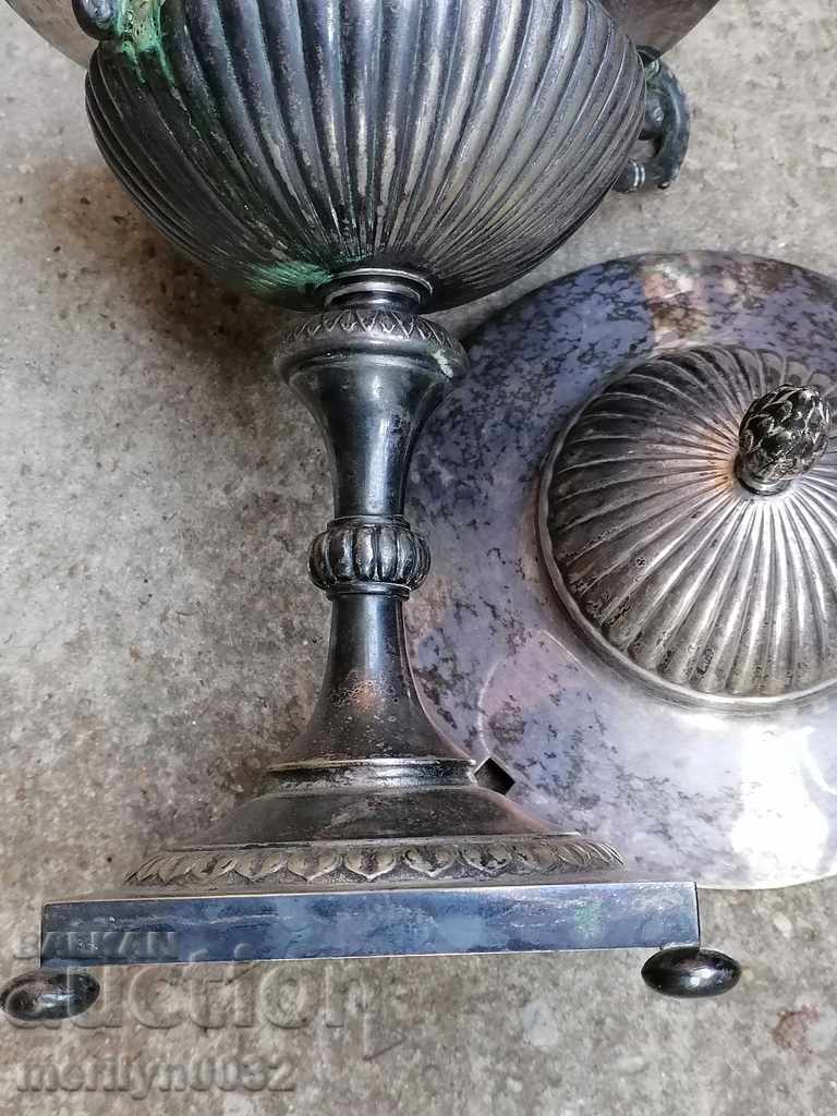 Art caviar dish Art Deco thick silver plated bowl O.G.Hallberg - 7 Art caviar dish Art Deco thick silver plated bowl O.G.Hallberg - 7