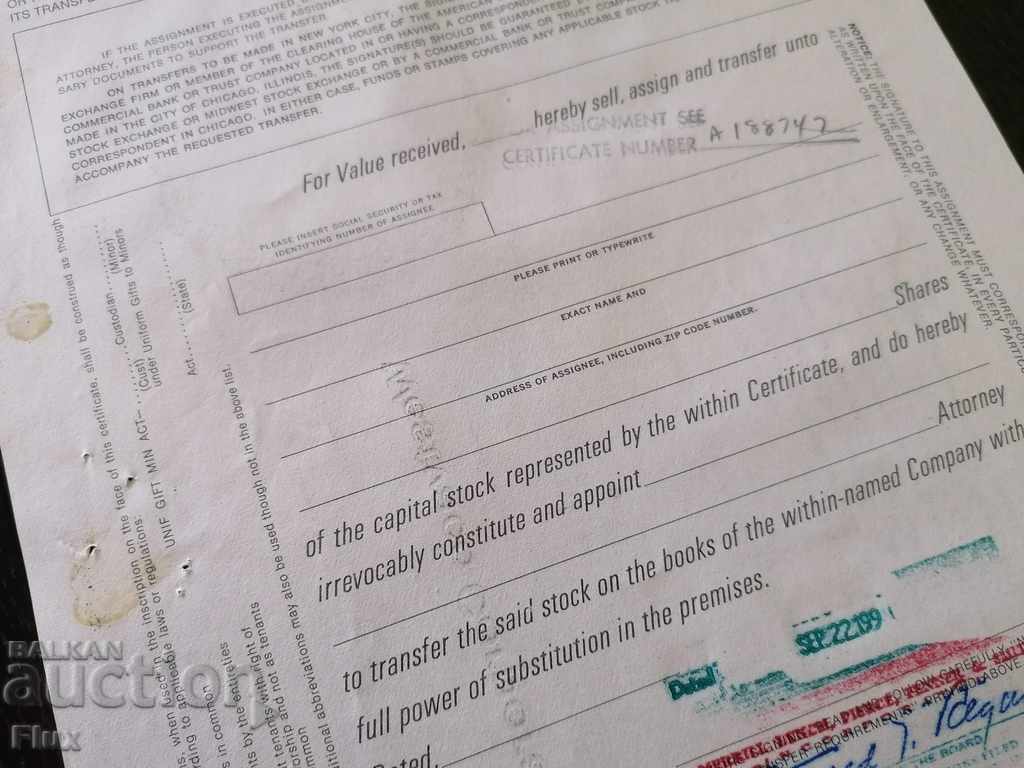 Share certificate West Virginia Pulp and Paper | 1976 - 6