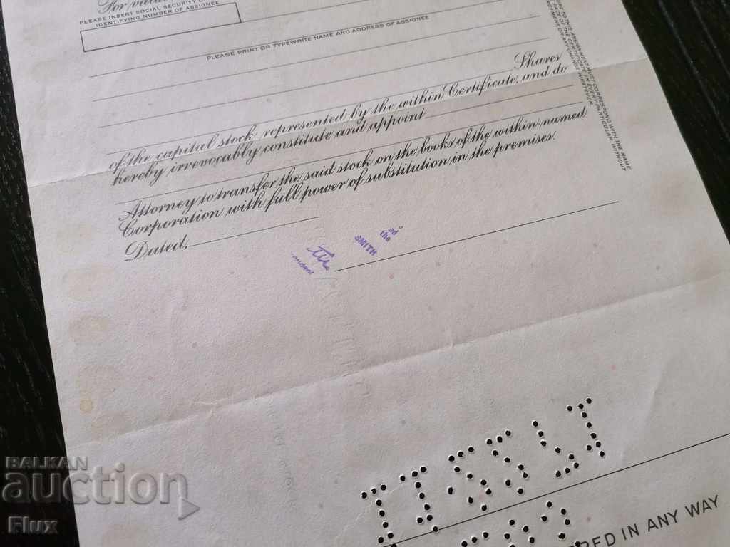 Share certificate Pan American World Airways 1971 - 6 Share certificate Pan American World Airways 1971 - 6