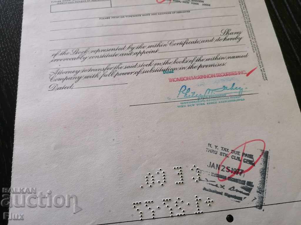 Share certificate With Edison Company New York 1977 - 6