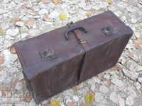 OLD LARGE LEATHER SUITCASE