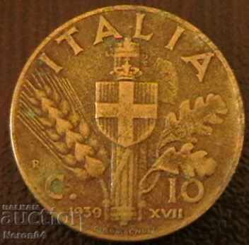 10 centimi 1939, Italia