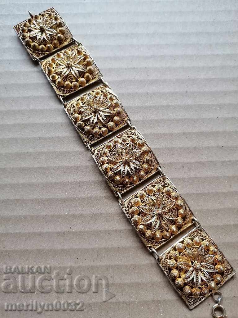Silver bracelet with gilded silver jewelry jewelry