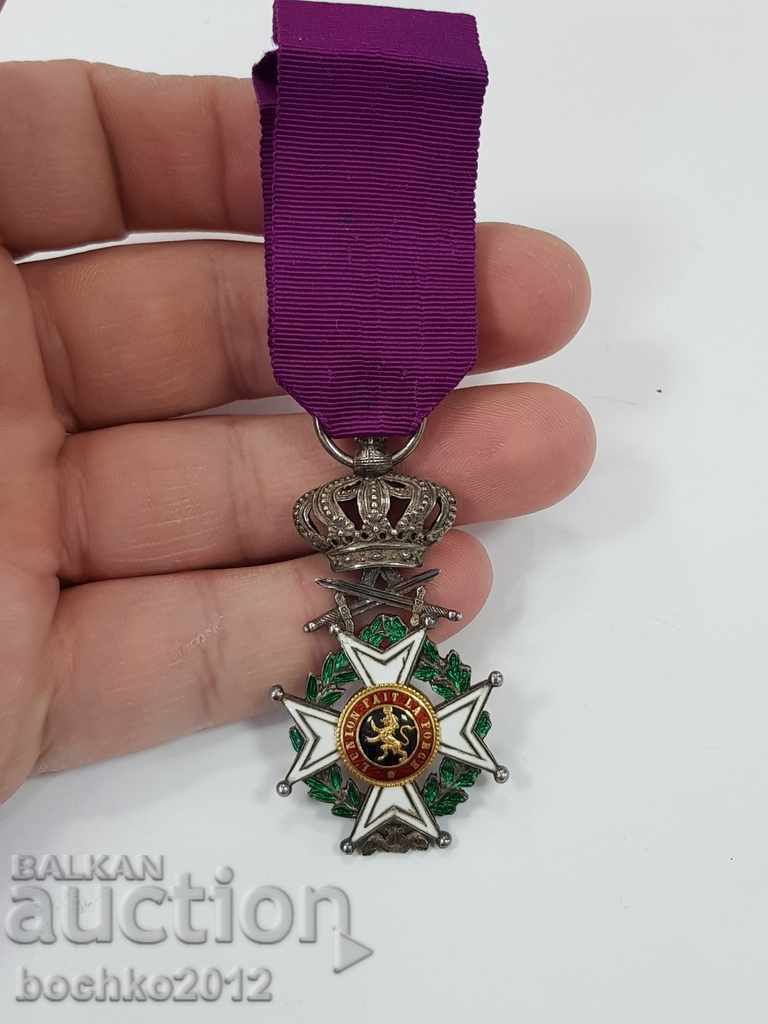 Rare early Belgian military order silver and 18k gold. - 6 Rare early Belgian military order silver and 18k gold. - 6