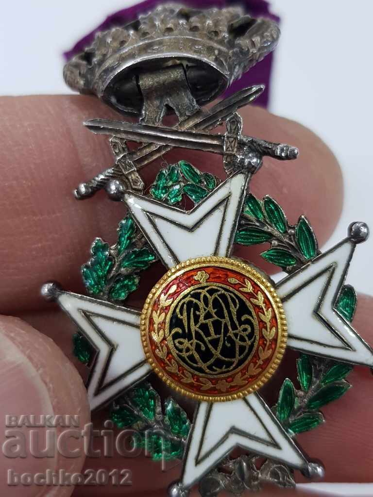 Σπάνια πρώιμη βελγική στρατιωτική παραγγελία ασήμι και χρυσός 18 καρατίων. - 7