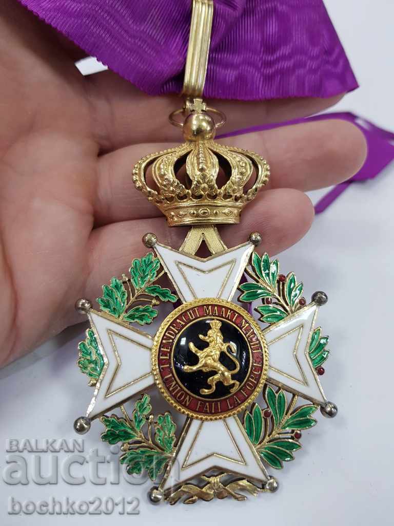 Belgian silver royal order with enamel and gilding III st.