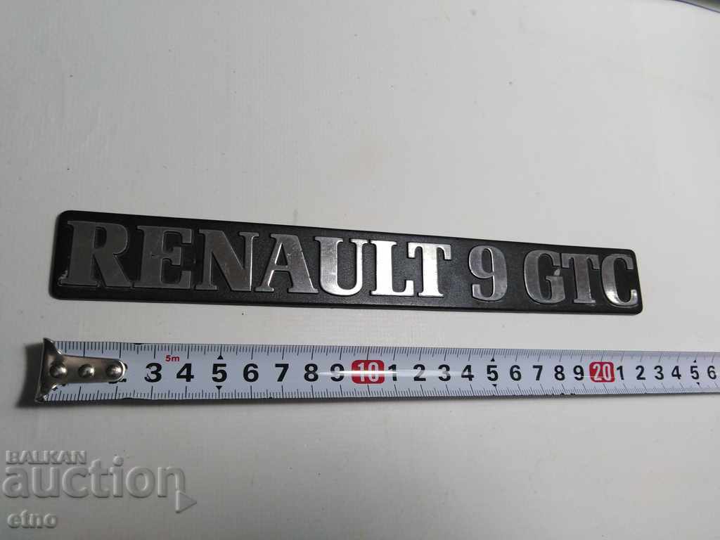 EMBLEMA AUTO RETRO "RENAULT 9 GTC" Renault 9
