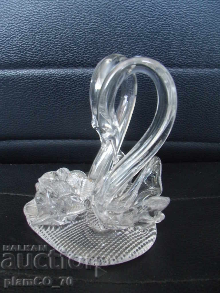 №*5740  стара стъклена фигура - лебеди с цена 15.00 лв. | € 7.67