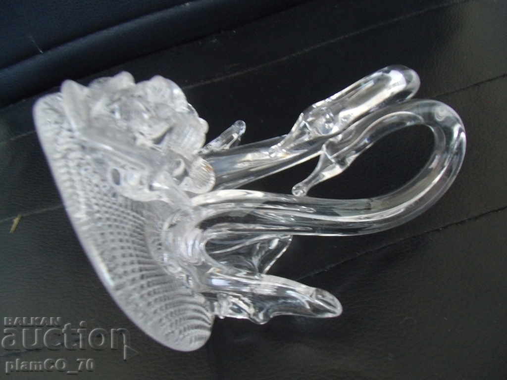 №*5740  стара стъклена фигура - лебеди - 5