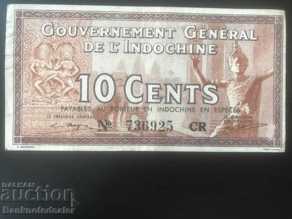 French Indo-China 10 Cents 1939 Pick 85d Ref 6925