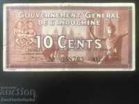 Indochina franceză 10 cenți 1939 Pick 85d Ref 9091