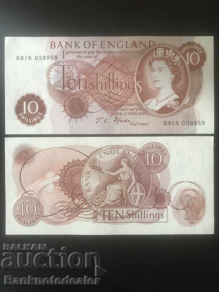 England 10 shillings 1966 J.S. Fforde Pick 373c Unc Ref 8959