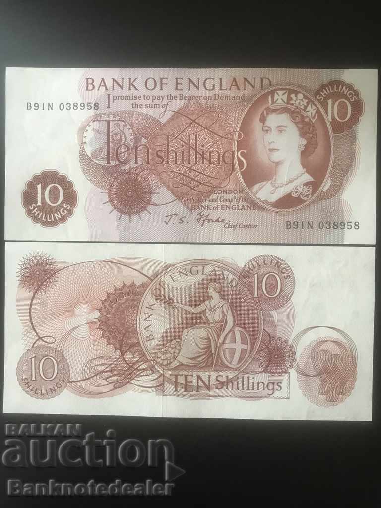 England 10 shillings 1966 J.S. Fforde Pick 373c Unc Ref 8958