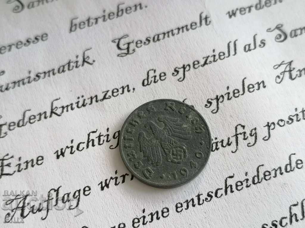 Reich coin - Germany - 1 pfennig 1940; series B with price 4.75 BGN | € 2.43