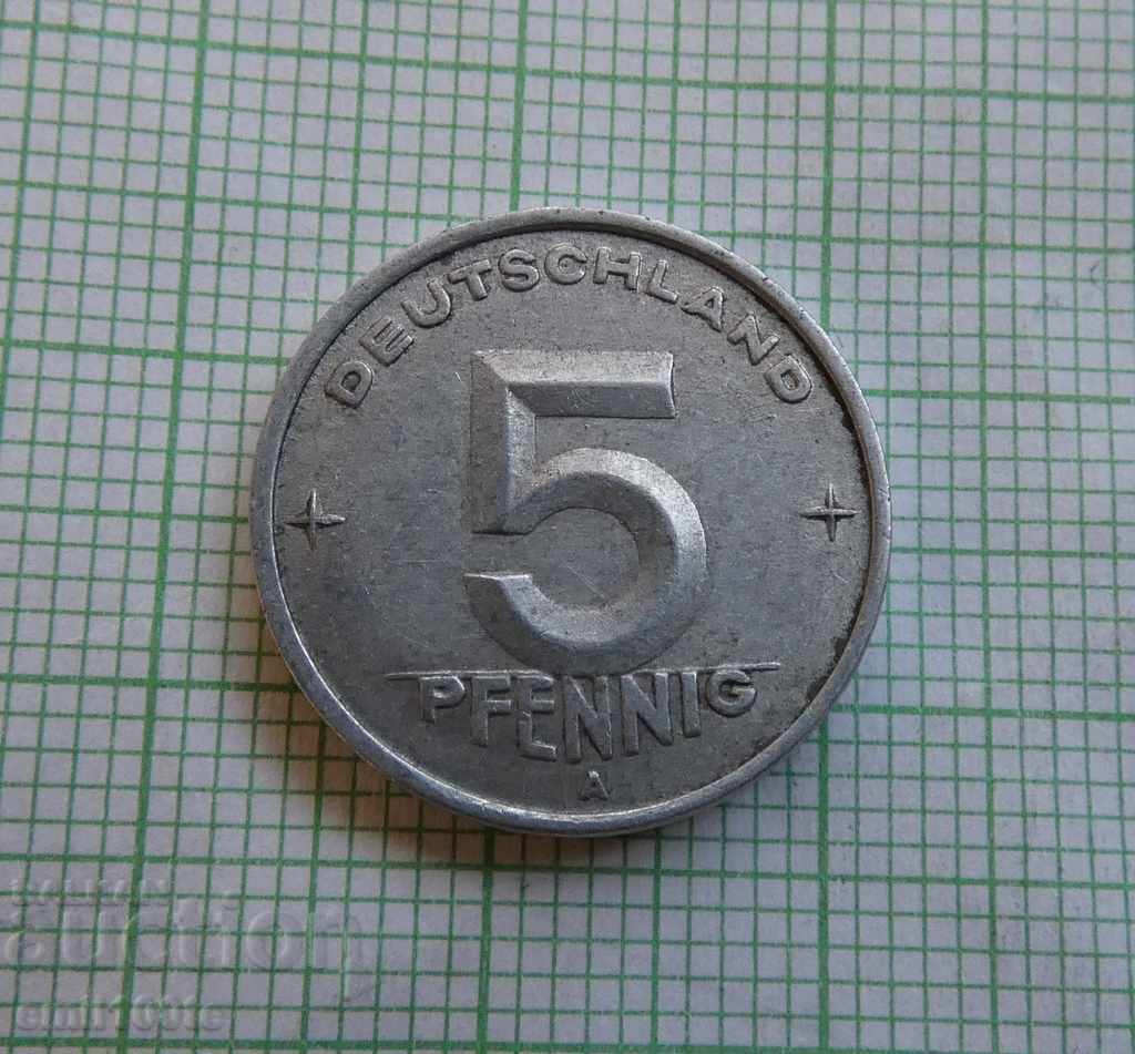 5 пфенига 1949 А  ГДР