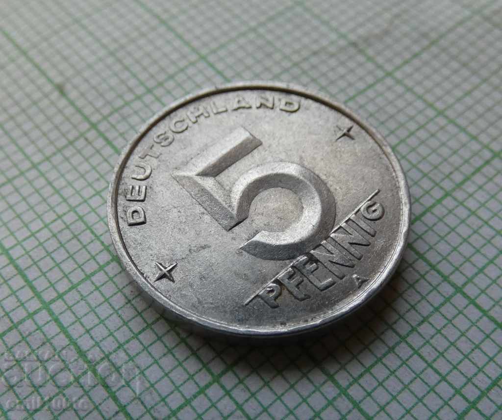 5 PF 1950 A GDR with price 1.50 BGN | € 0.77 5 PF 1950 A GDR with price 1.50 BGN | € 0.77