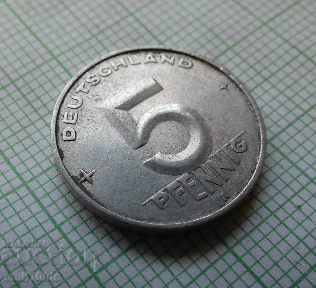 5 pfennig 1952 A GDR with price 1.00 BGN | € 0.51