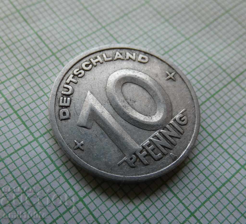 10 pfennig 1949 A GDR with price 1.00 BGN | € 0.51