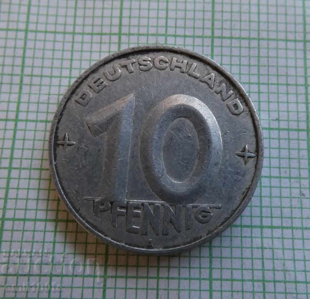 10 пфенига 1952 А  ГДР