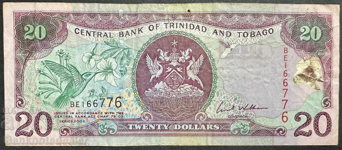 Trinidad and Tobago 20 dollars 2002 Pick 43 Ref 6677