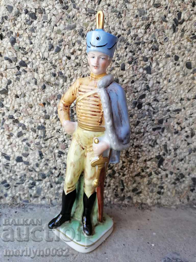 AUSTRIAN HUSSAR figure, plastic, statuette, porcelain