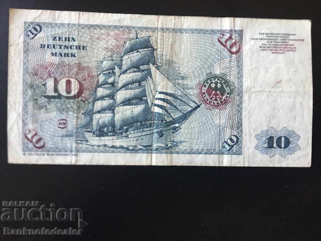 Germany 10 Deutsche Mark 1980 Pick 31d Ref 7036X with price 15.00 BGN | € 7.67 Germany 10 Deutsche Mark 1980 Pick 31d Ref 7036X with price 15.00 BGN | € 7.67