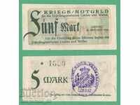 (¯`'•.¸ГЕРМАНИЯ (Lindau) 5 марки 1918  (2)¸.•'´¯)