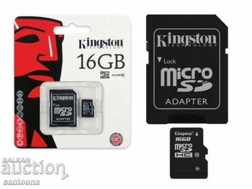 Card de memorie Kingston MicroSDHC Clasa 10 - 16 GB