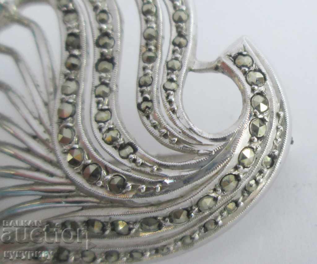 Author's women's brooch needle with stones "Bird" - 6