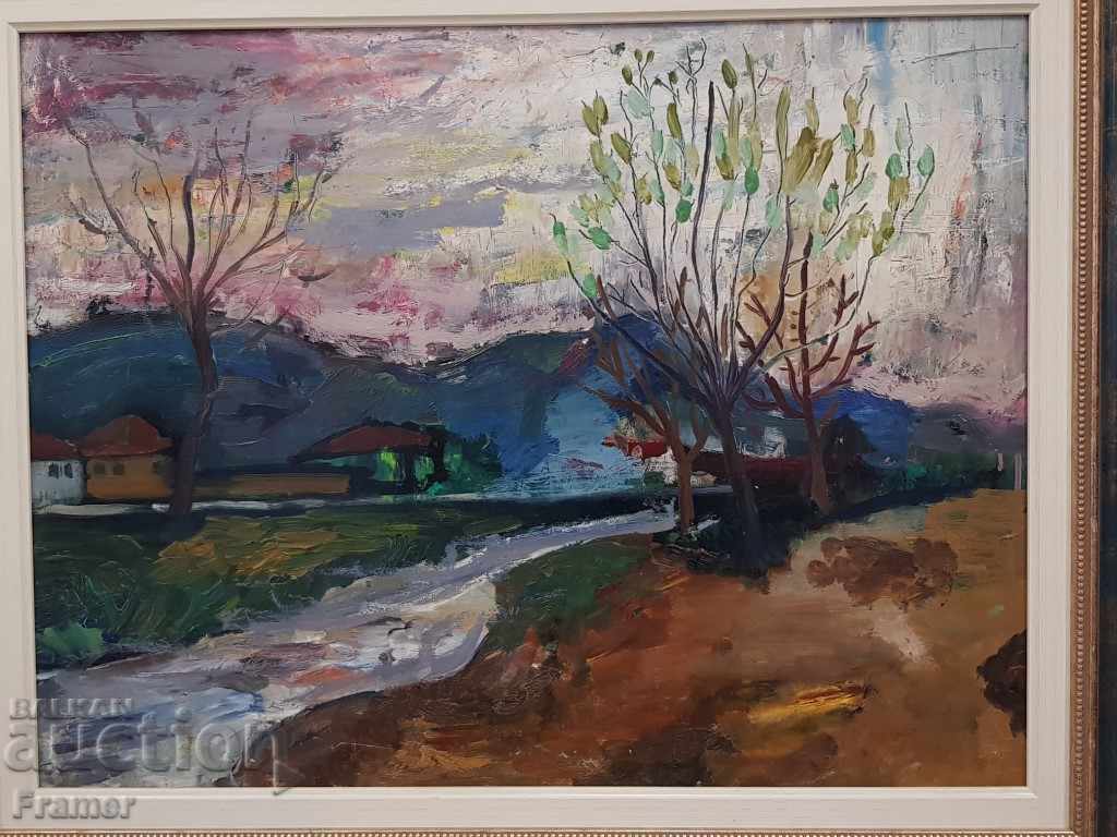 Oil by Ani Tringova - daughter of Konstantin Tringov - Landscape with price 1800.00 BGN | € 920.33 Oil by Ani Tringova - daughter of Konstantin Tringov - Landscape with price 1800.00 BGN | € 920.33