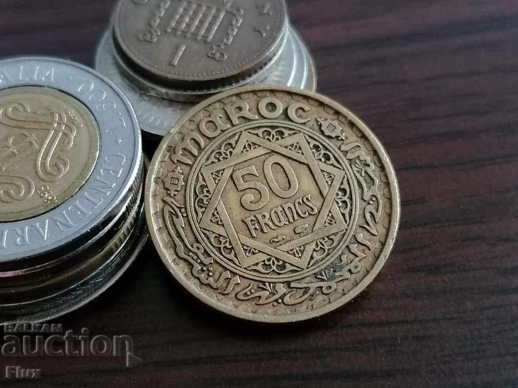 Monedă - Maroc - 50 de franci 1952