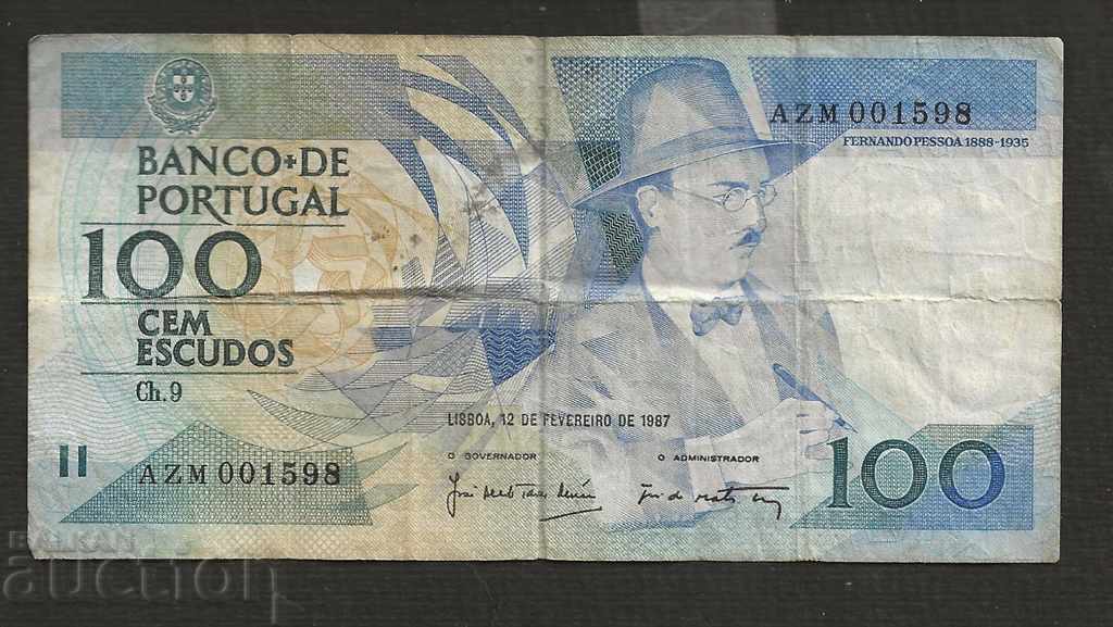 Portugalia 100 escudo 1987