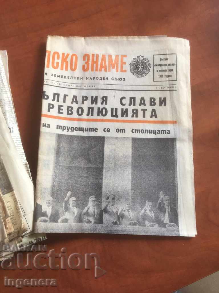 Auction  NEWSPAPER AGRICULTURAL FLAG LOT 1985-44 NO