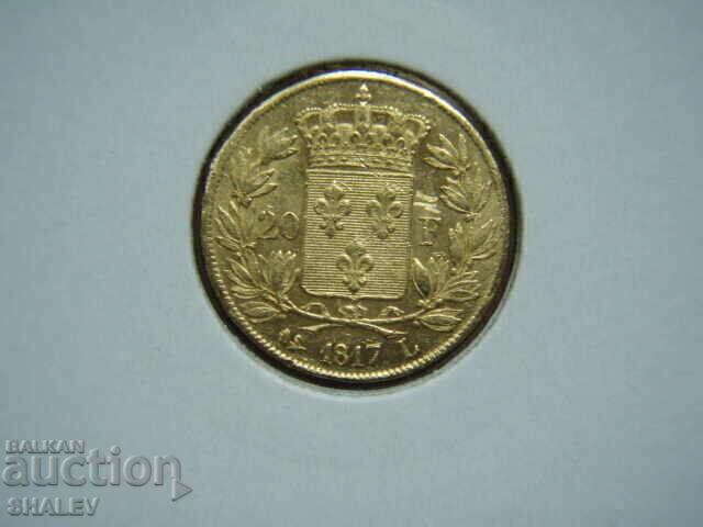 20 franci 1817 L Franța (20 franci Franța) - AU (aur) cu preț 1895.89 BGN | € 969.35