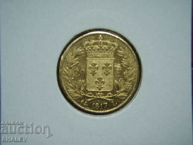 Livrarea 20 franci 1817 L Franța (20 franci Franța) - AU (aur)