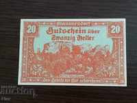 Банкнота - Австрия - 20 хелера UNC | 1920г.