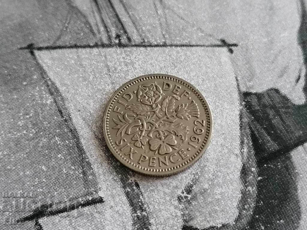 Monedă - Marea Britanie - 6 pence | 1962 Monedă - Marea Britanie - 6 pence | 1962