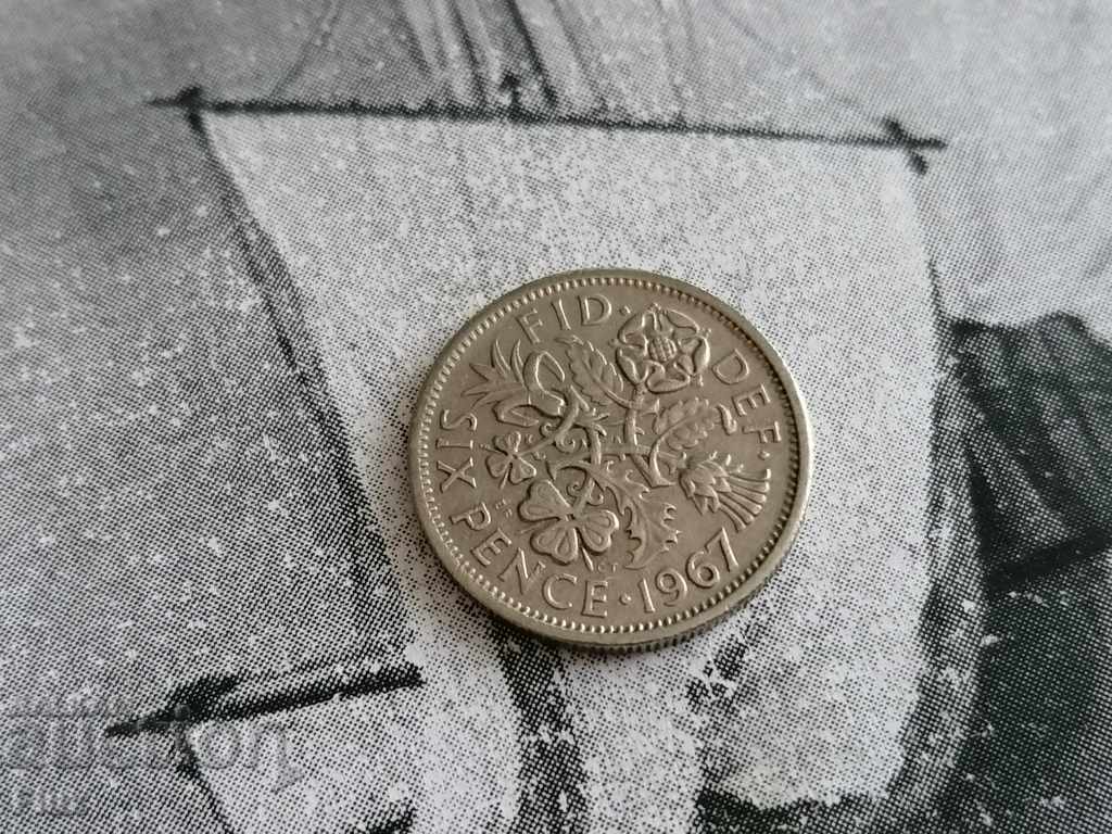 Monedă - Marea Britanie - 6 pence | 1967