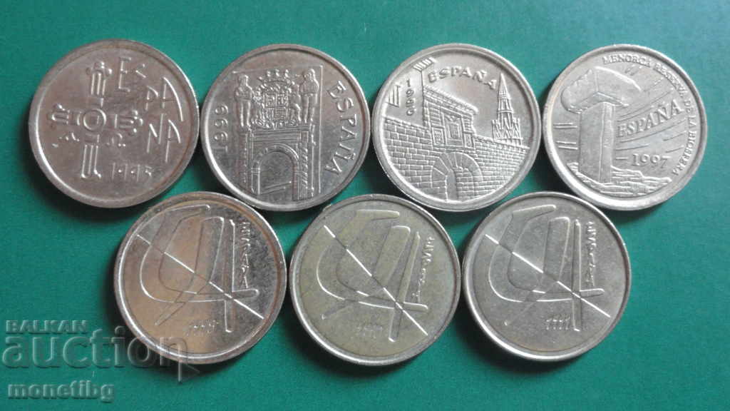 Испания - 5 песети (7 броя) - 5 Испания - 5 песети (7 броя) - 5