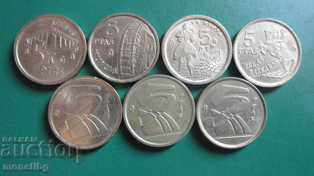 Испания - 5 песети (7 броя) - 6 Испания - 5 песети (7 броя) - 6