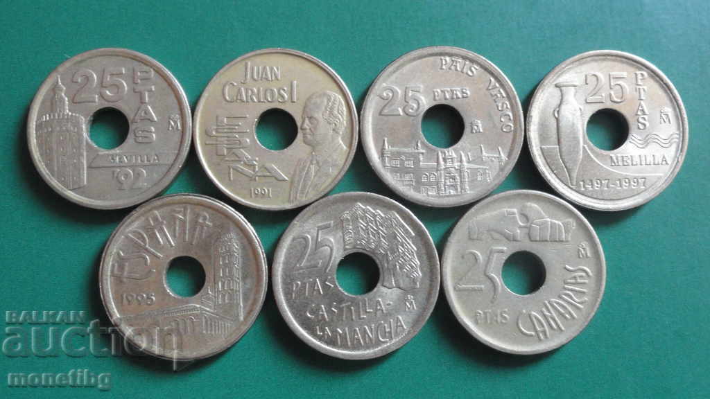 Spania - 25 pesetas (7 bucăți) - 5