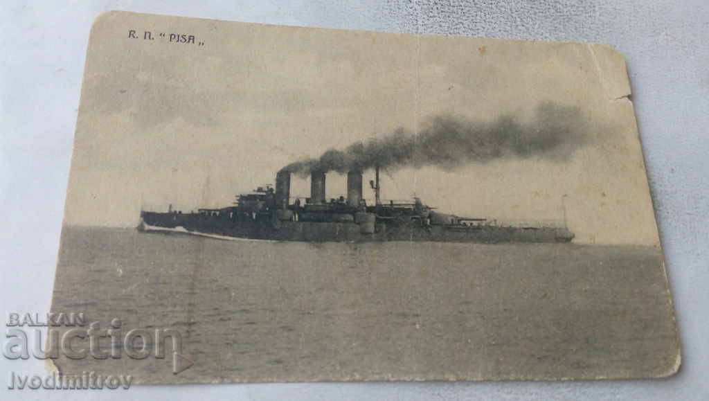 Postcard Military steamer R. N. PISA